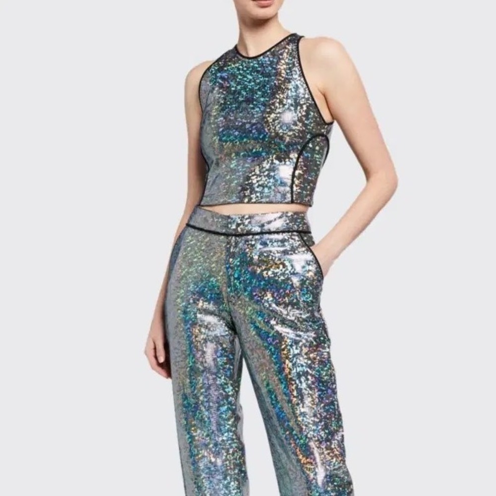 Kirin Peggy Gou Mosaic Sleeveless Top Rainbow Holographic Crop Tank 44 IT‎ 8 US